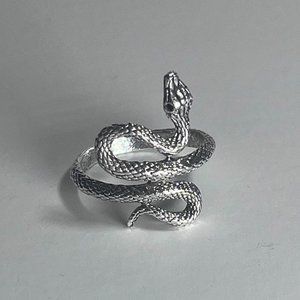 Y2K Silver Custom Snake Ring
